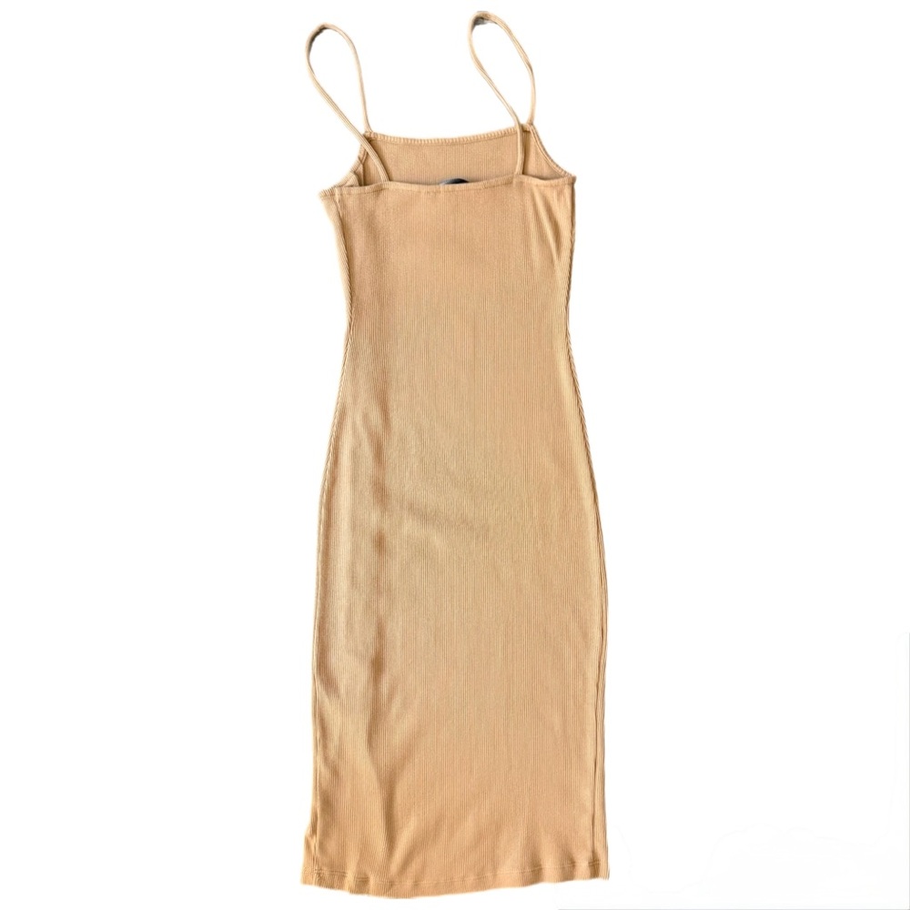 French Connection Tan Midi Dress with Button Detail - Picture 5 of 6